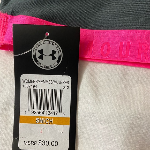 Small UNDER ARMOUR Sports Bra Gray Pink NWT. - Picture 3 of 3